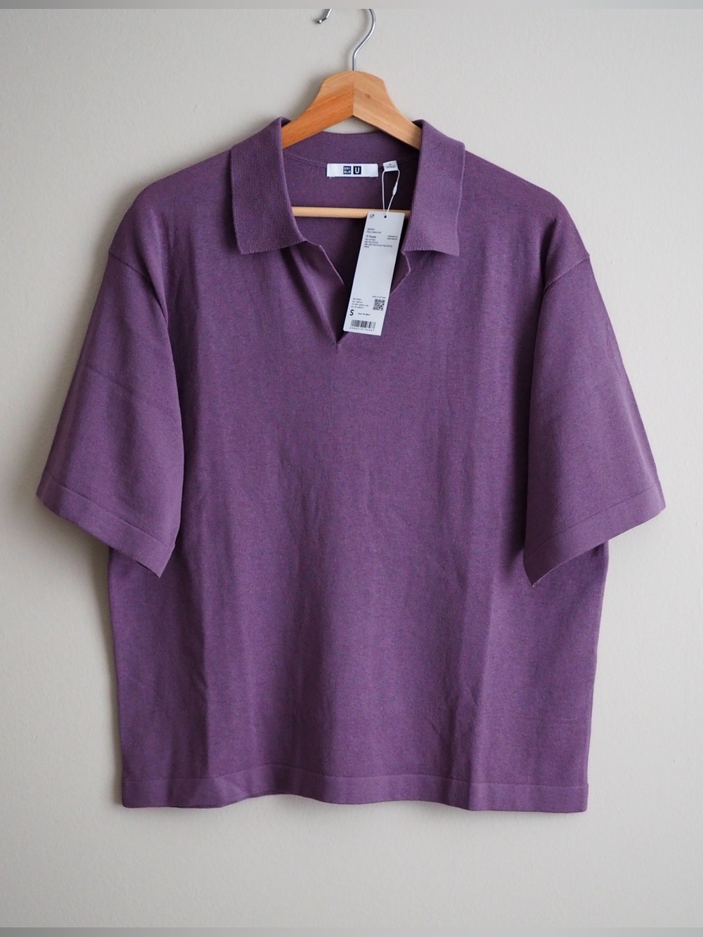 Lemaire skipper polo sweater Uniqlo pullover collared purple size small